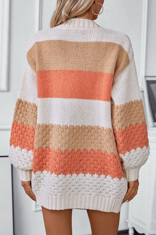Maïwenn | Cardigan oversize ouvert à larges rayures
