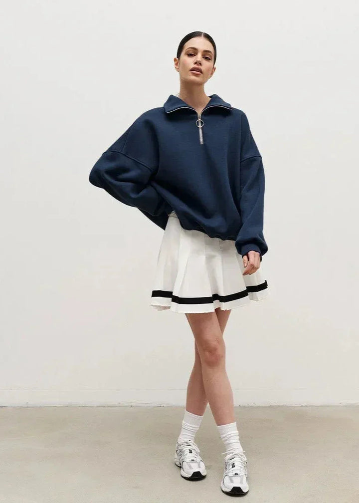 Mallory | Sweat ample à col montant zippé