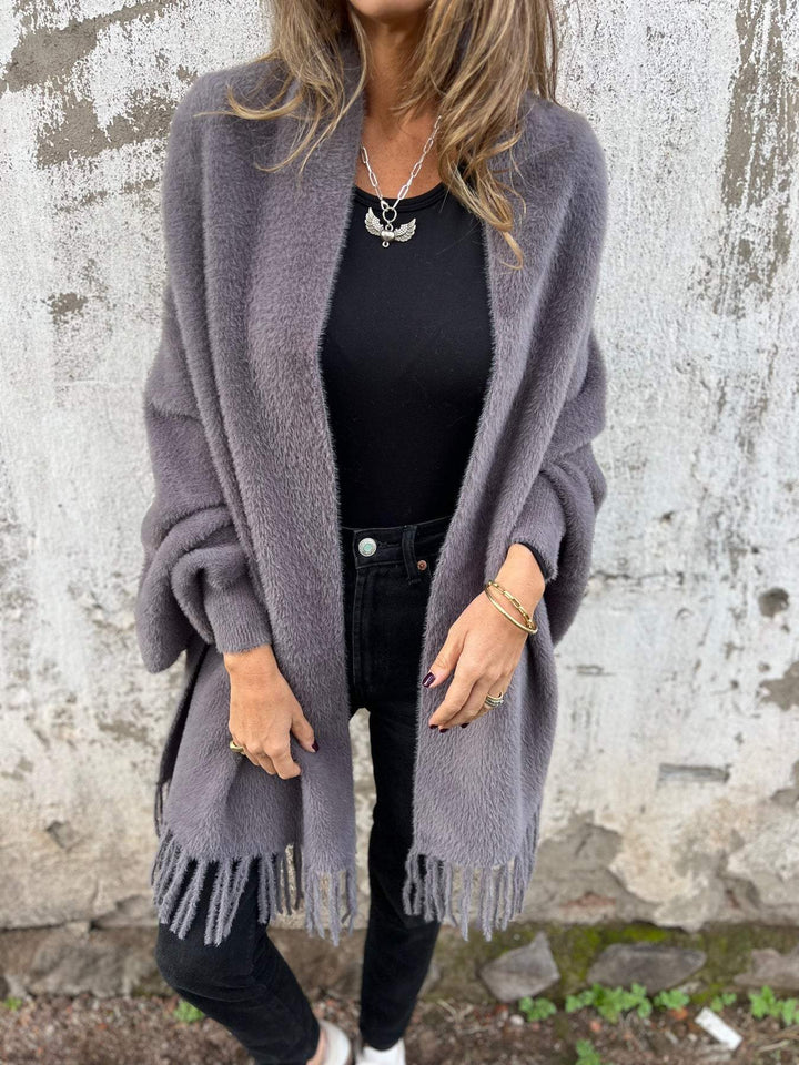 Marjolaine | Cardigan long à franges
