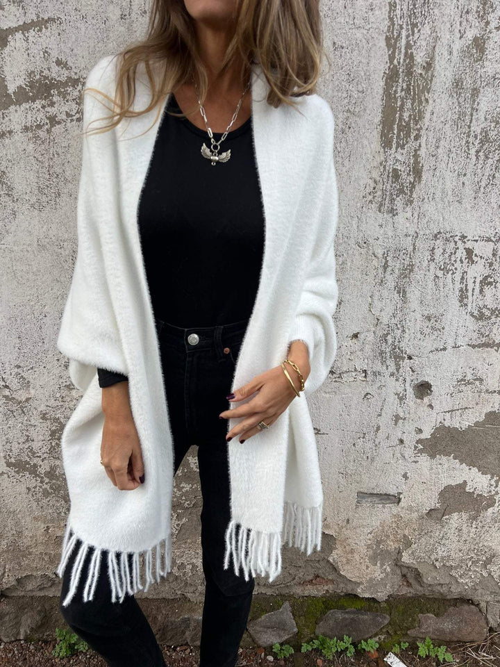 Marjolaine | Cardigan long à franges