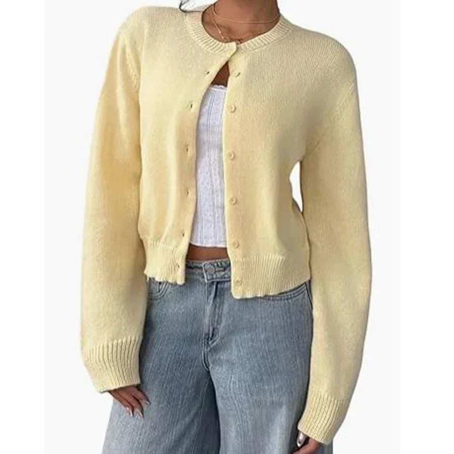 Maryse | Cardigan classique à col rond et boutons