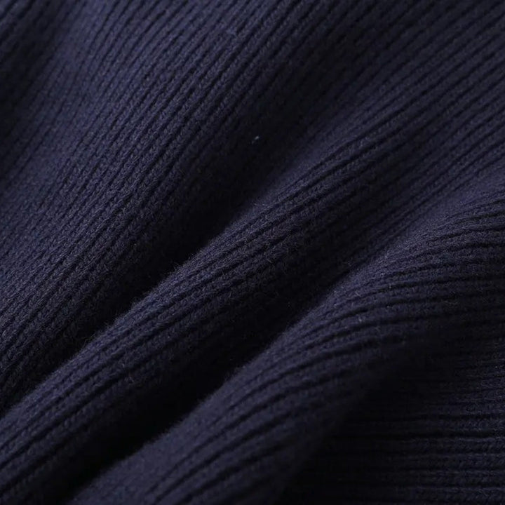 Maud | Cardigan côtelé à col en jean