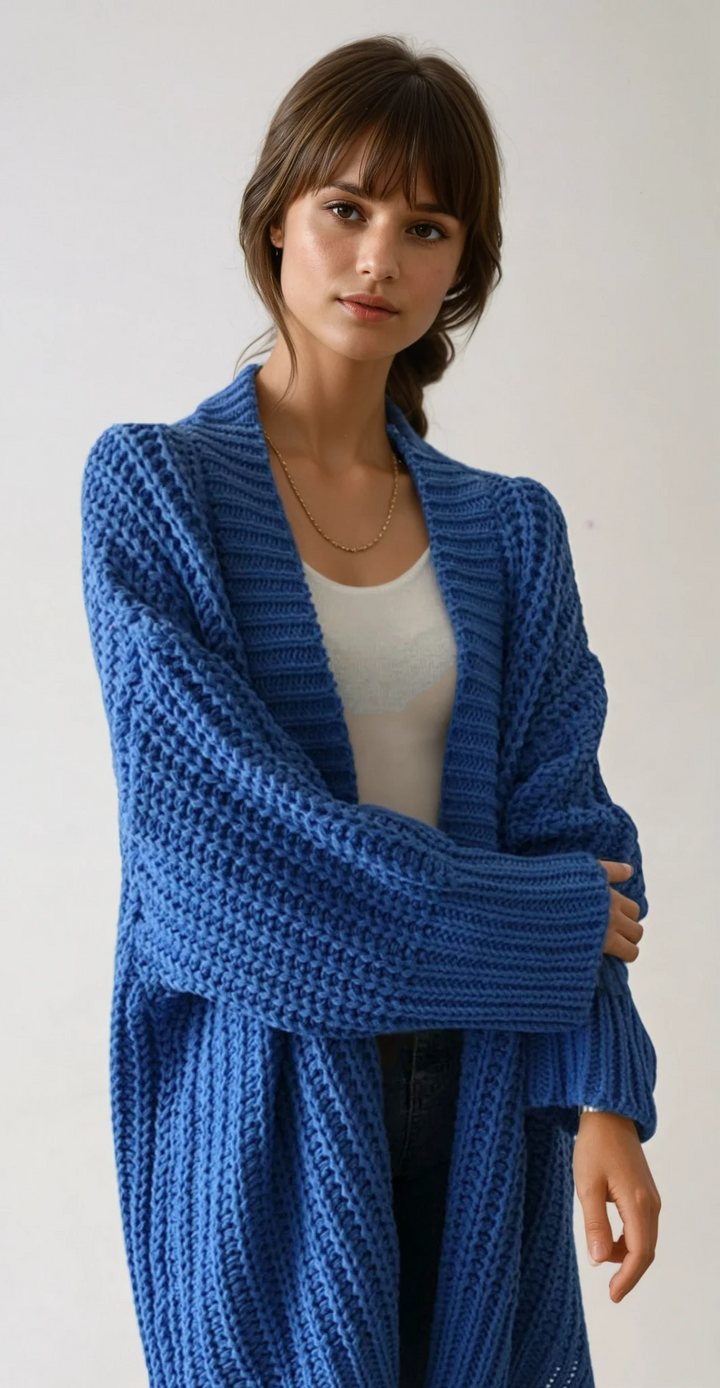 Mélia | Cardigan long oversize en grosse maille
