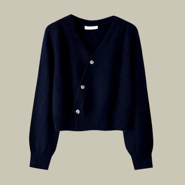 Mirabelle | Cardigan court à col V et boutonnage croisé