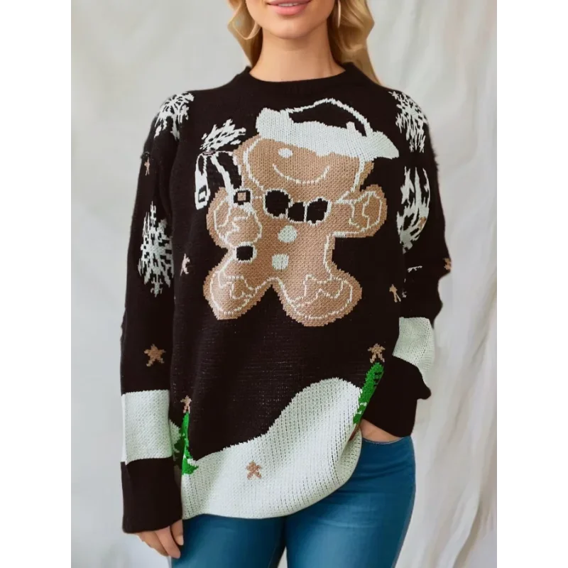 Naïma | Pull de Noël à grand bonhomme en pain d&