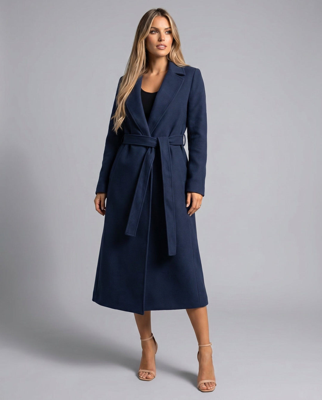 Natalène | Manteau long ceinturé à revers