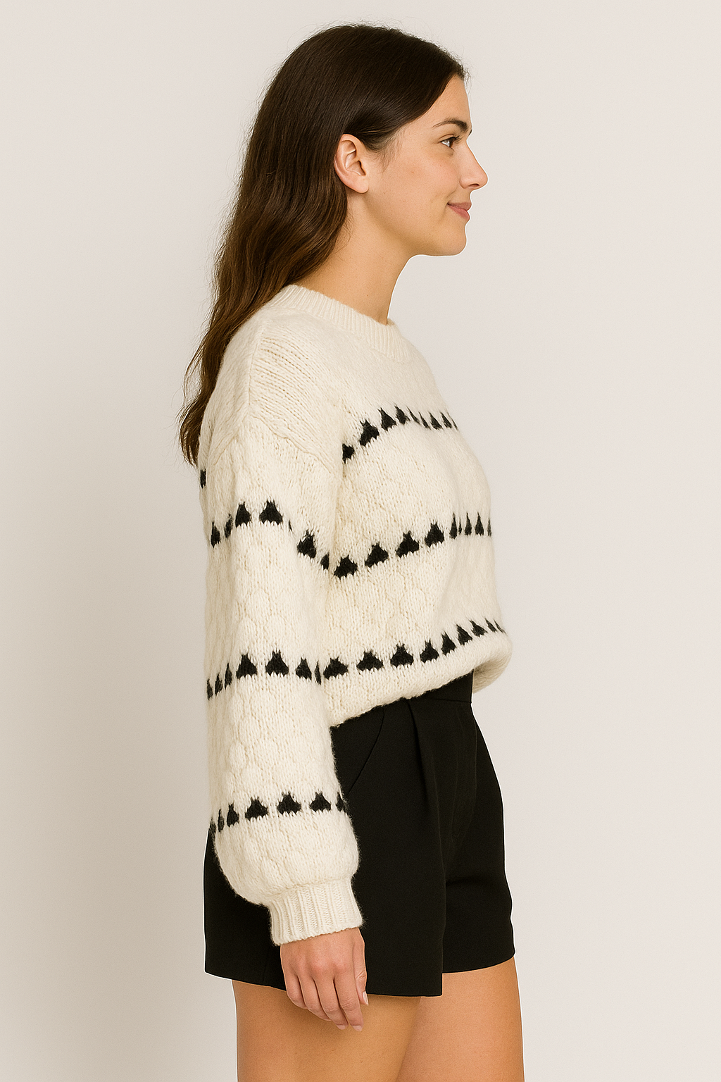 Nausicaa | Pull en maille texturée à motifs triangles