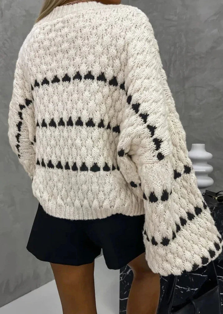 Nausicaa | Pull en maille texturée à motifs triangles