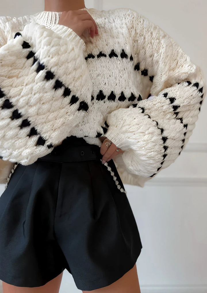 Nausicaa | Pull en maille texturée à motifs triangles