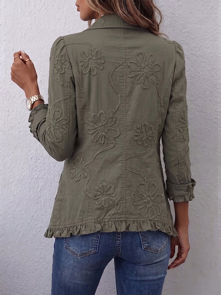 Capucine | Veste bohème brodée à volants