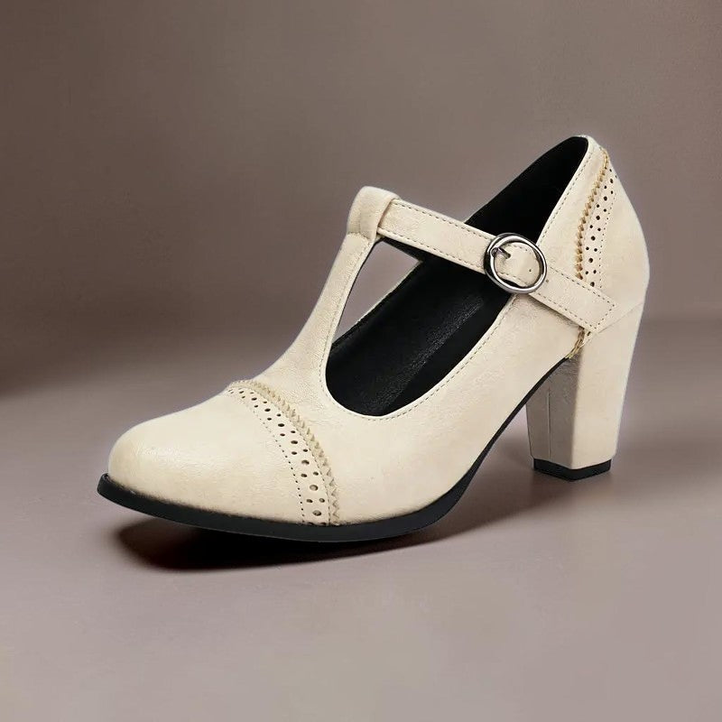 Paulette | Escarpins perforés à bride en T
