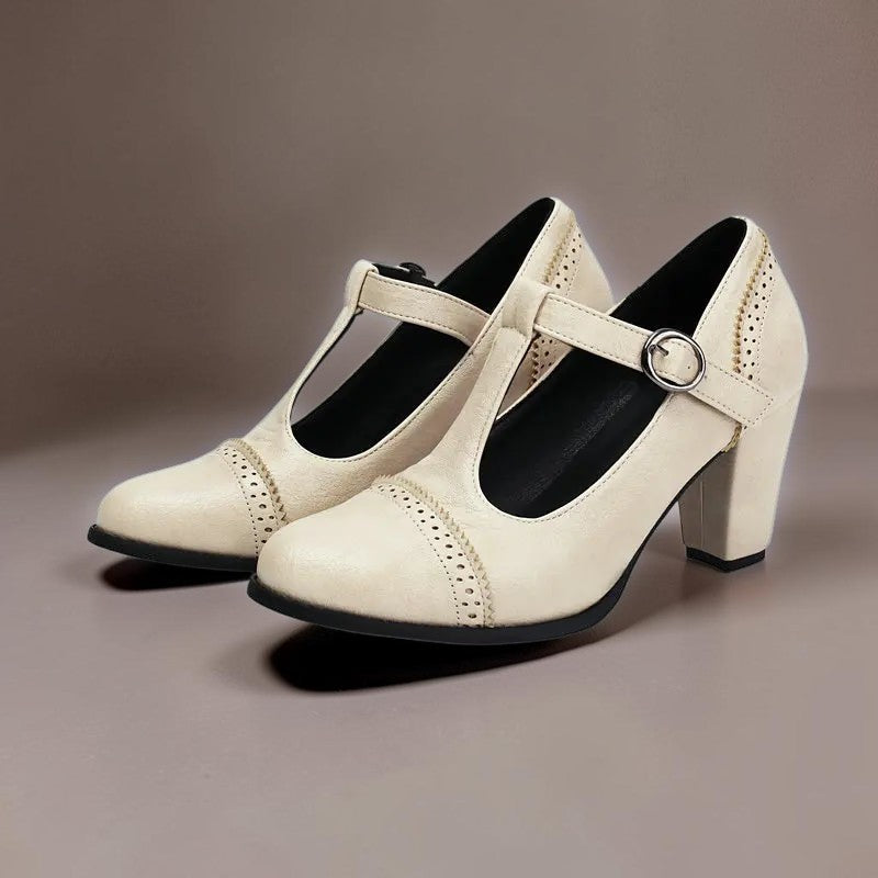 Paulette | Escarpins perforés à bride en T