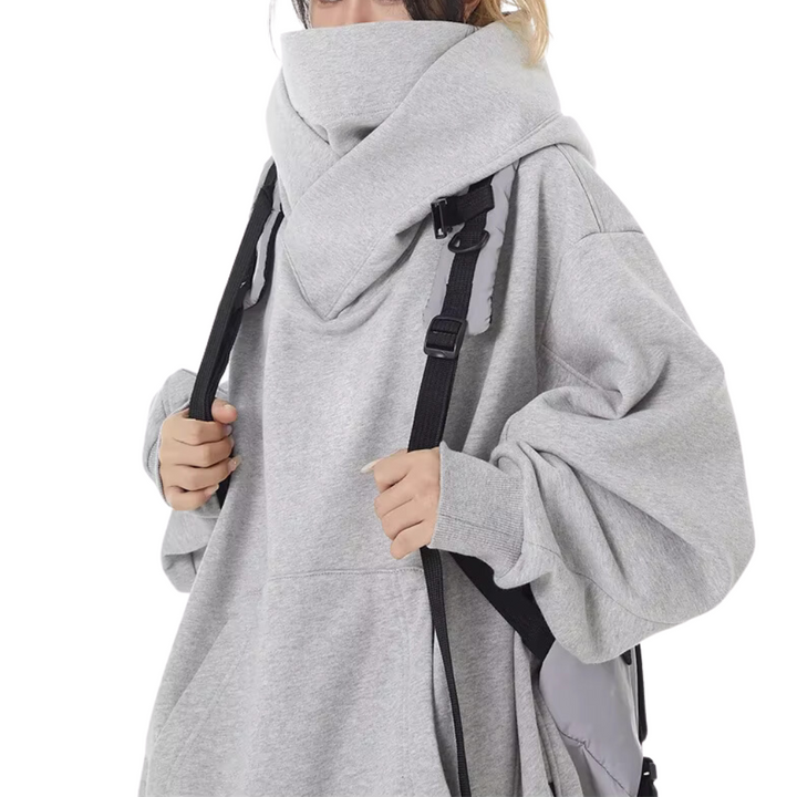 Pervenche | Sweat ample à capuche montante