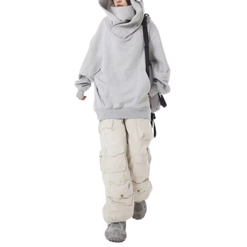 Pervenche | Sweat ample à capuche montante