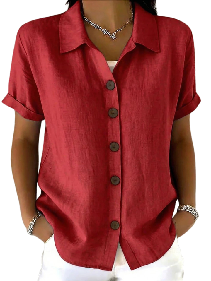 Pilar | Chemise à manches courtes effet lin