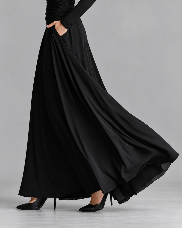 Primerose | Robe longue fluide à manches longues