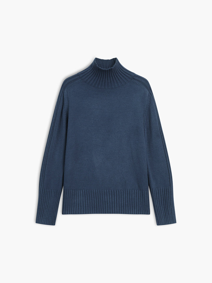 Pulchérie | Pull côtelé à col cheminée