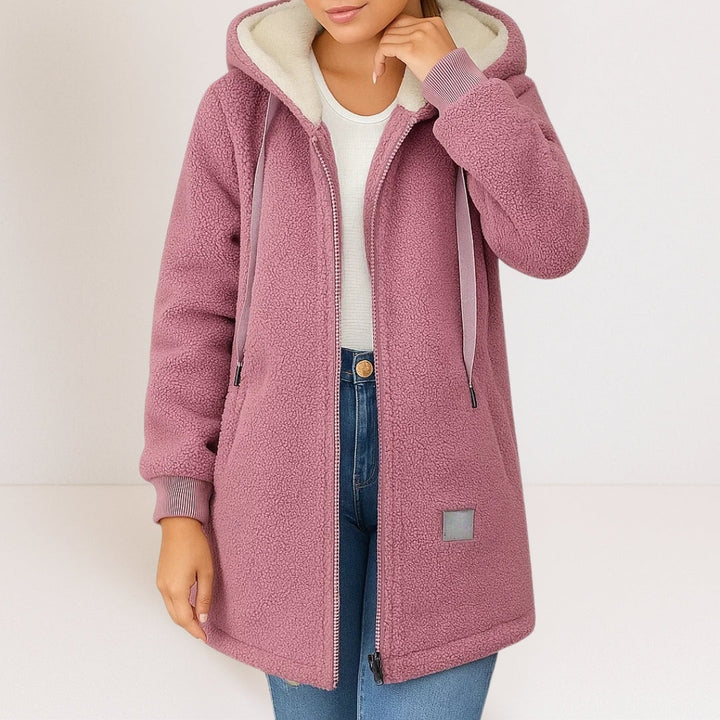 Théophanie | Veste zippée à capuche effet peluche