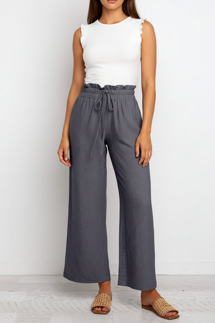 Elara | Pantalon Large Femme - Jambes Amples et Taille Élastique