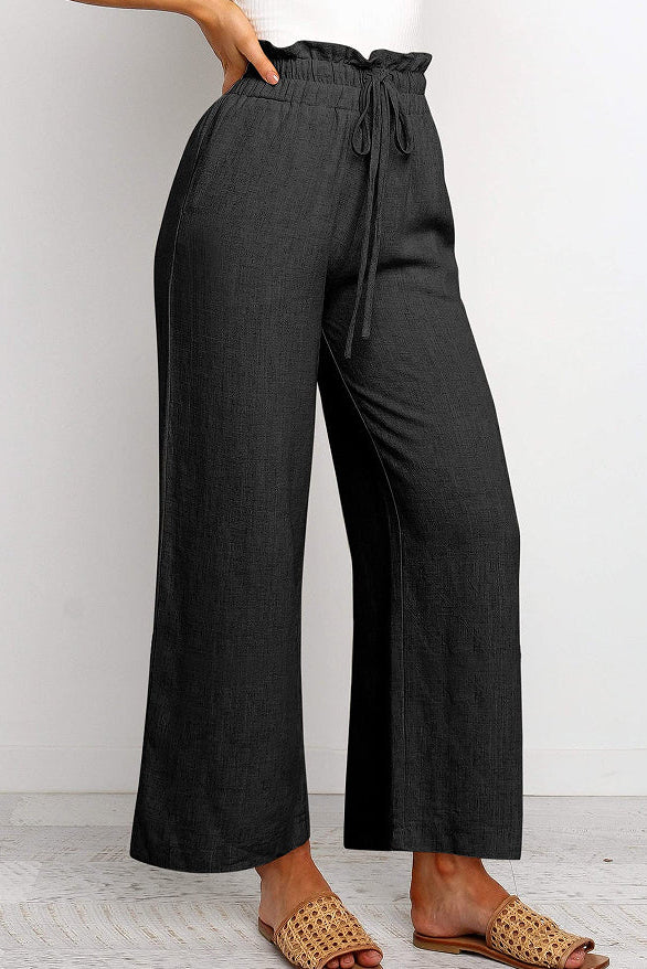 Elara | Pantalon Large Femme - Jambes Amples et Taille Élastique