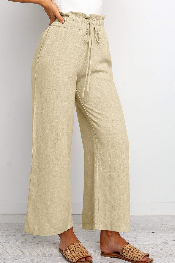 Elara | Pantalon Large Femme - Jambes Amples et Taille Élastique