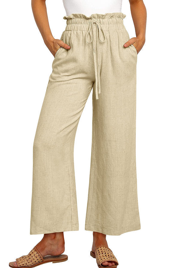 Elara | Pantalon Large Femme - Jambes Amples et Taille Élastique