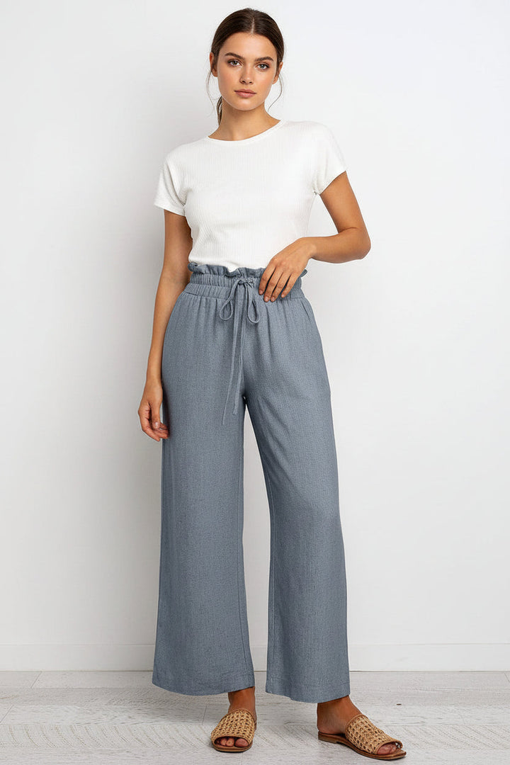 Elara | Pantalon Large Femme - Jambes Amples et Taille Élastique