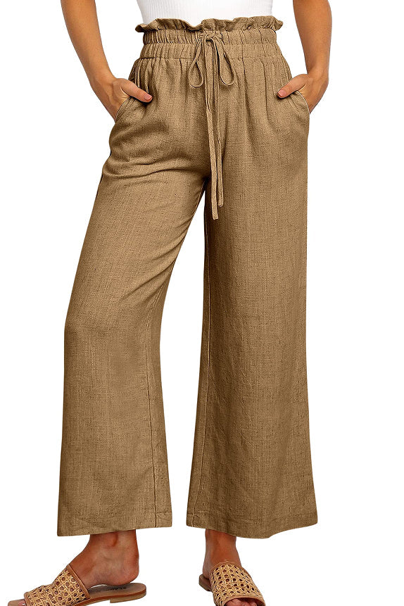 Elara | Pantalon Large Femme - Jambes Amples et Taille Élastique